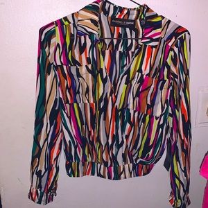 Gabrielle Union Multicolor Wrap Blouse